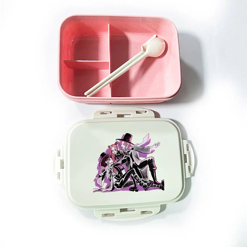 Caja de comida con estampado de la película de dibujos animados K-pop Demon Hunters para niños, lonchera para el regreso a clases, cubo de picnic Huntrix Saja Boys Derpy Tiger
